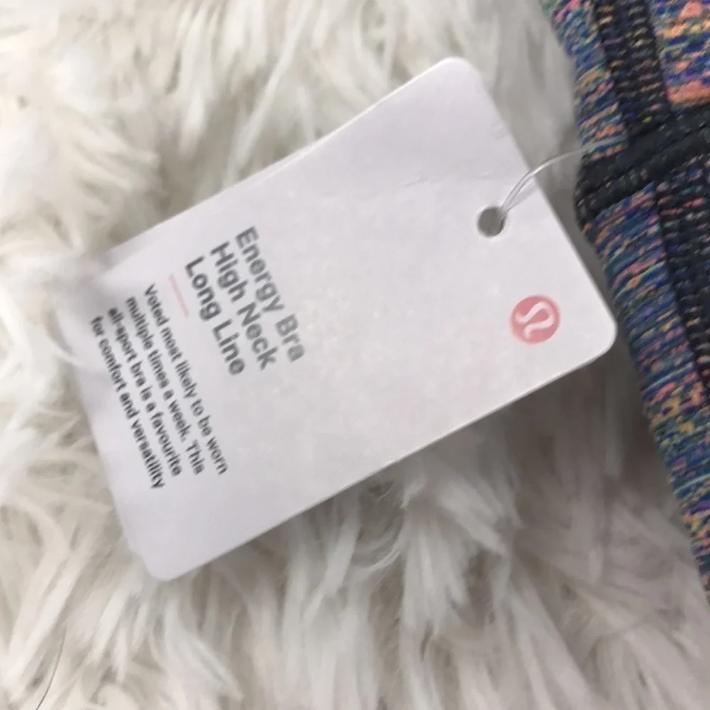 NWT Lululemon Energy Bra High Neck Long Line Spectral Fusion Jacquard Autumn Red